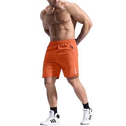 Men's bamboo blend sports shorts in army green with an elastic drawstring waist.
