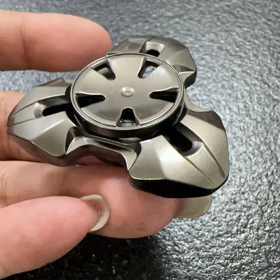 Alloy metal rotating fingertip gyro decompression toy in gun colour and colourful options