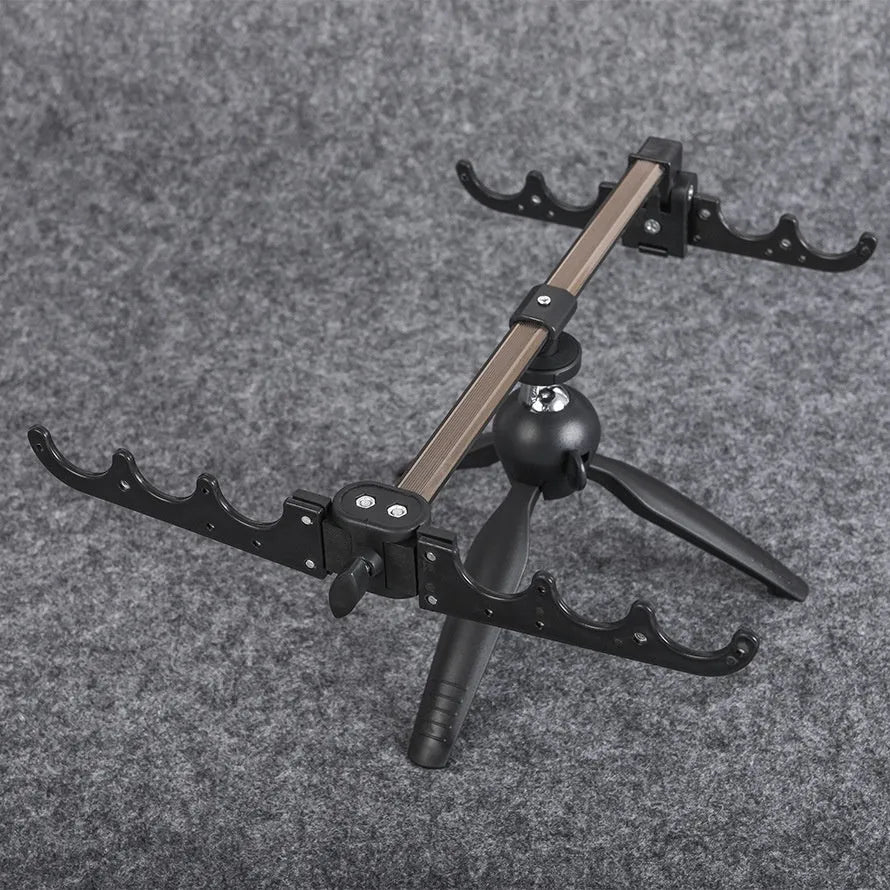 Aluminium alloy ice fishing triangle rod holder bracket with tripod legs for small fishing rods