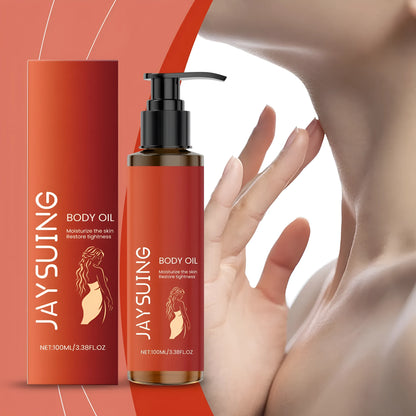 100ml bottle of body firming massage oil with rose oil fragrance
