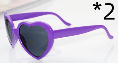 Heart effect diffraction glasses with AC resin lens and PC frame in polygon shape, adult general fit