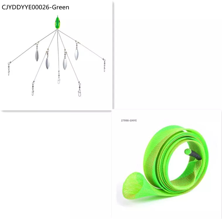 Bassdash Umbrella Fishing Lure with 5 swivels and metal sequins for enhanced fish attraction