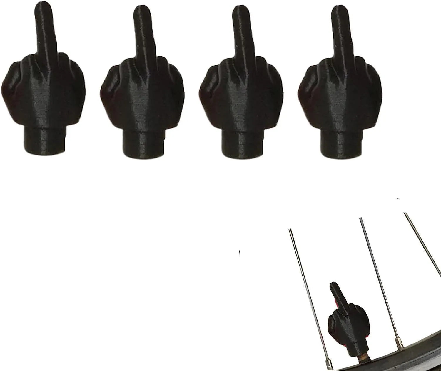 Four skin colour and four black latex tyre valve caps for car and bicycle valves