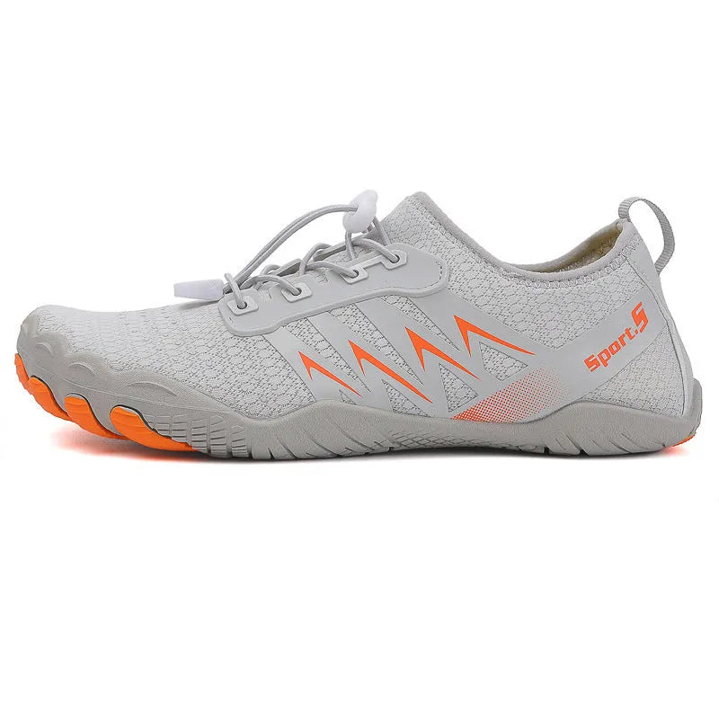 Quick-drying river tracing shoes in apricot colour with mesh upper and rubber sole