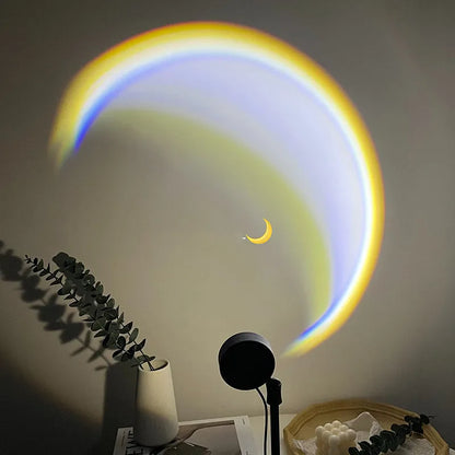 INS Scandinavian-style USB moon lamp projector with 360° rotation base for bedroom ambient lighting