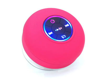 BTS07 large suction cup waterproof Bluetooth speaker in six colours: black, blue, green, red, white, yellow.