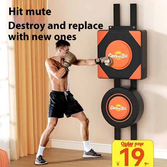 PU hanging boxing sandbag wall target for home fitness training in 30cm and 40cm sizes.