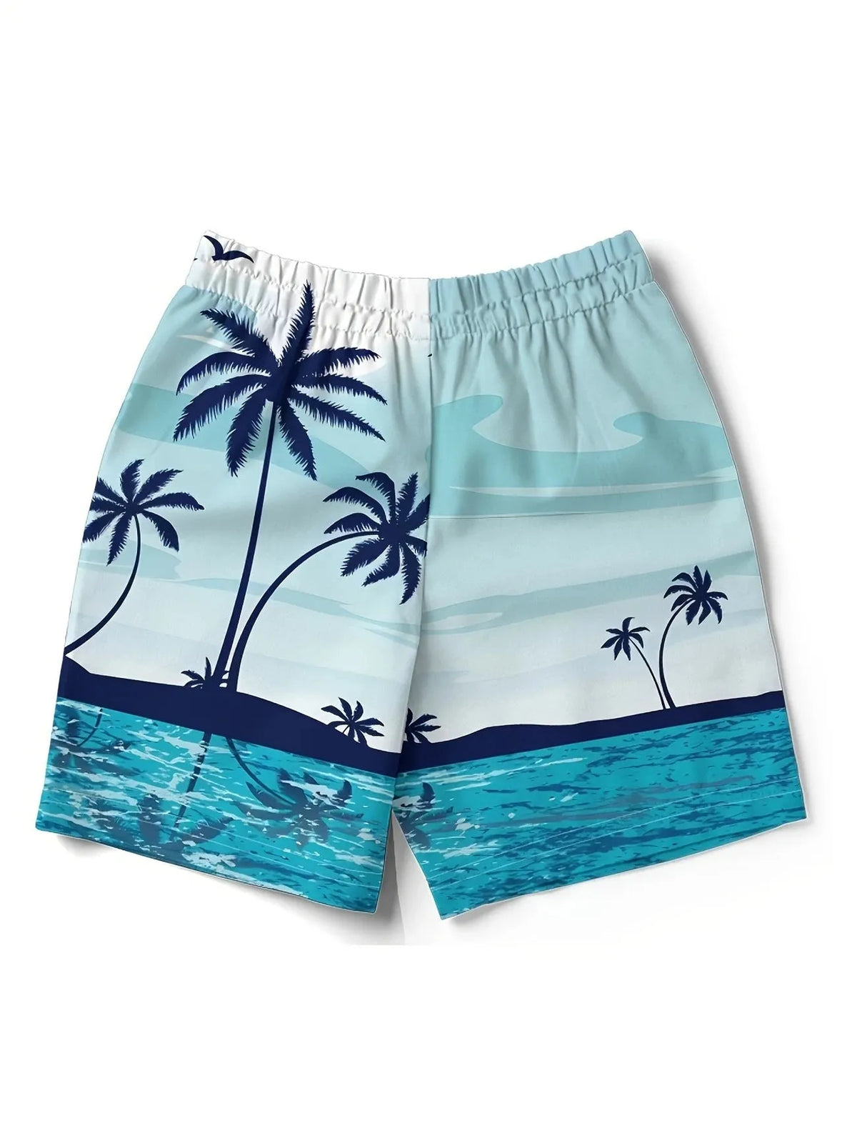 Men's micro-elastic quick-drying swimming trunks in polyester fabric showing colour and fit details