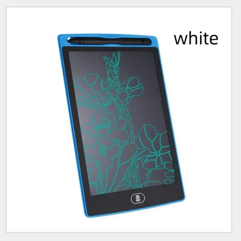 Colour options for a plastic electronic writing board drawing tablet for children.