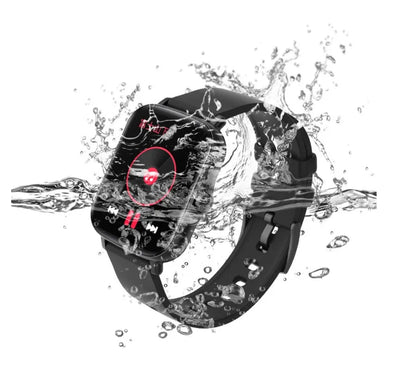 Smart watch with 1.7-inch HD colour touch screen on wrist, showing heart rate data and Bluetooth call interface