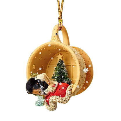 8cm acrylic sausage dog hanging decoration in multiple colours for home display