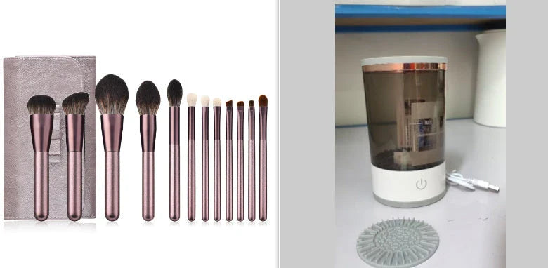 Automatic Electric Makeup Brush Cleaner with USB Charging - Powerful and Gentle Spin Cycle Removes Deep-Seated Makeup, Oil, and Impurities from Brushes of All Shapes and Sizes