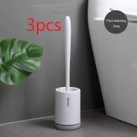 Non-stick Hair Soft Plastic Brush Head Toilet with ergonomic handle and TPR bristles for effective cleaning