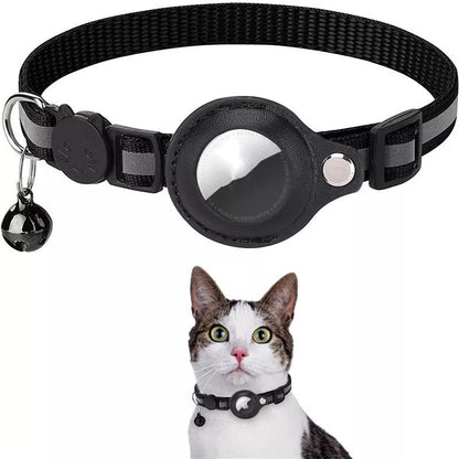 Waterproof reflective nylon collar holder for AirTag, available in multiple colors