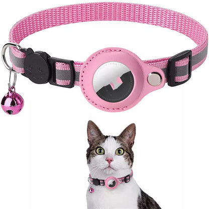 Waterproof reflective nylon collar holder for AirTag, available in multiple colors