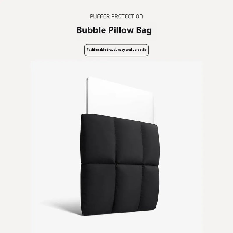 Polyester laptop sleeve for 13-inch to 15.6-inch laptops in black or khaki colours, a super-light storage case with a soft, fluffy texture and a European and American retro style for men and women.