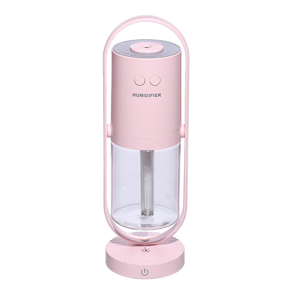 Compact desktop humidifier with starry projection feature, designed to improve air moisture and create a relaxing ambiance.