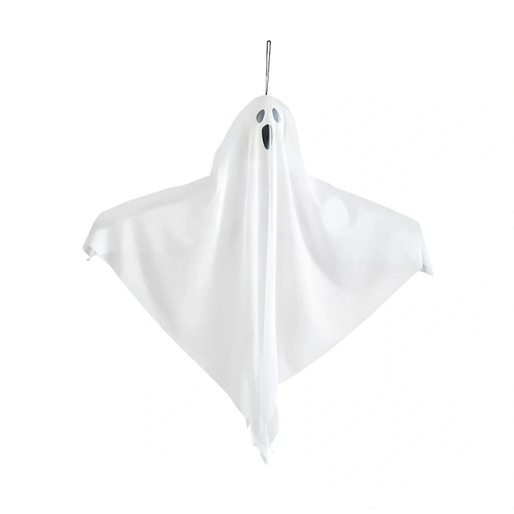 Halloween white ghost pendant with three-colour fade effect, 25x25x8cm dimensions