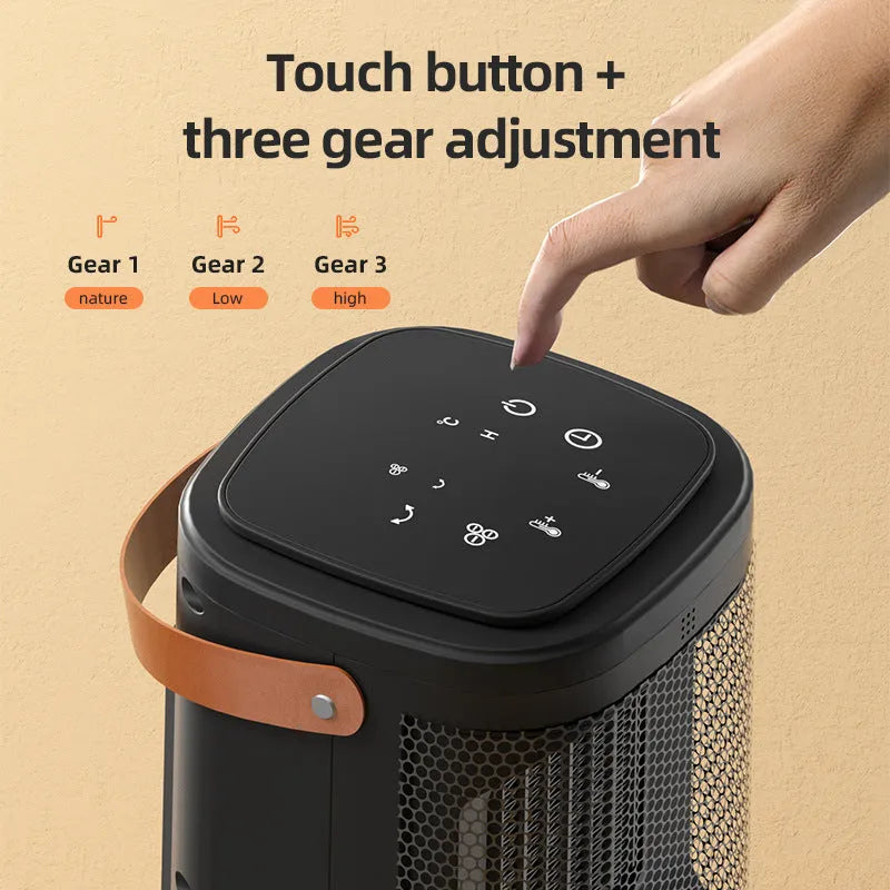 Hot and cold air heating radiator with touch screen and remote control, 157mm by 253mm size, 618 electronic model in colour