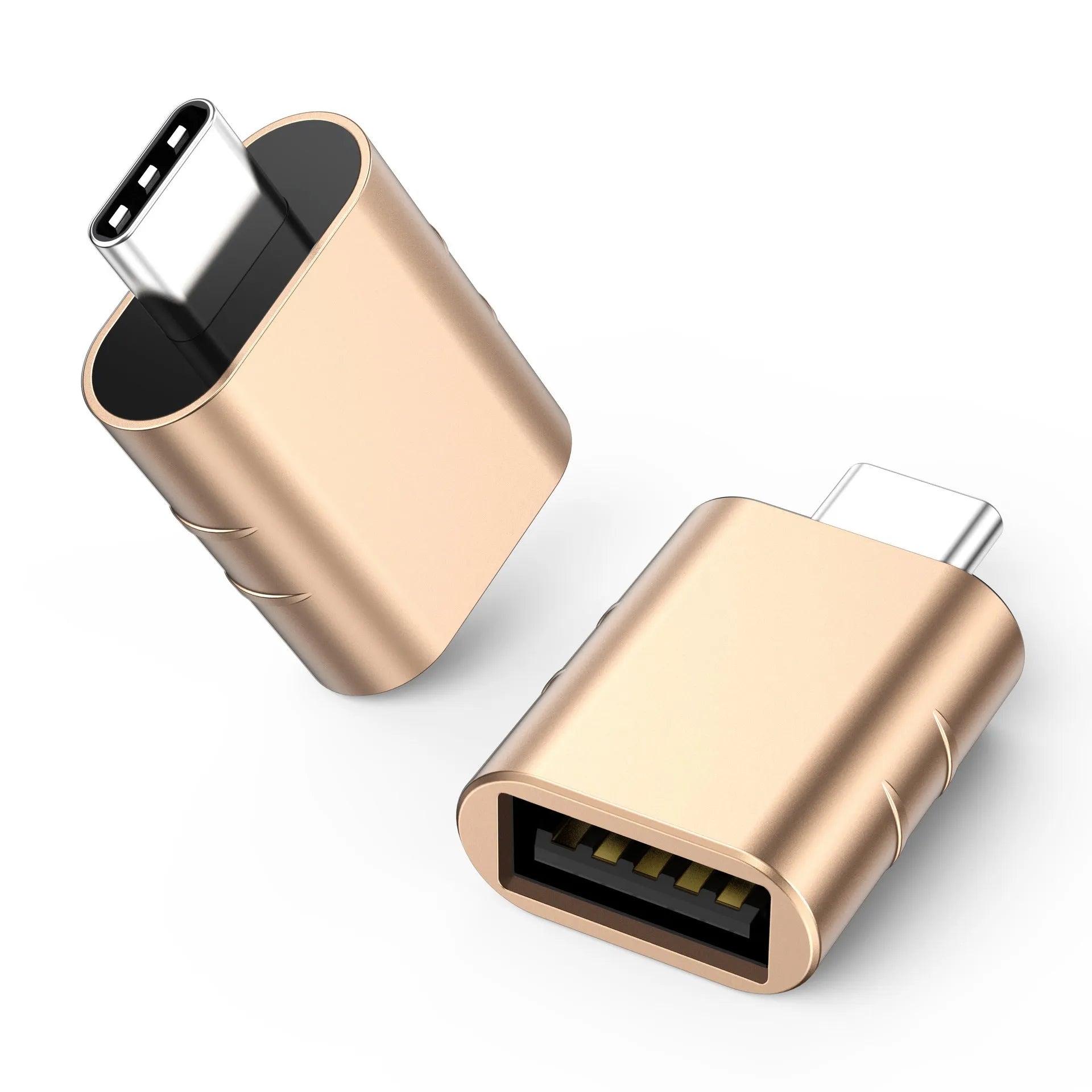 USB C to USB A converter adapter with metallic zinc alloy shell in various colour options