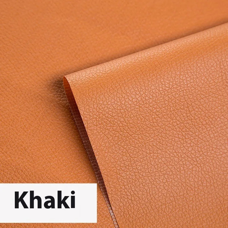 Self-adhesive leather repair patch 50cm x 138cm 0.5mm PVC in black for sofa and car seat