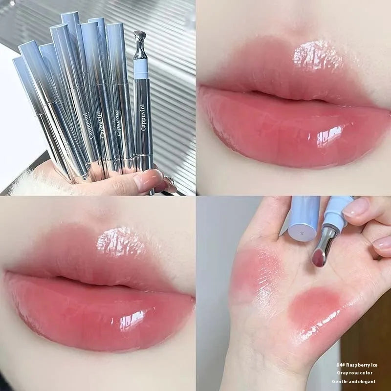 Mirror Water Light Lip Gloss in translucent shades, 12.9cm length, improves skin colour