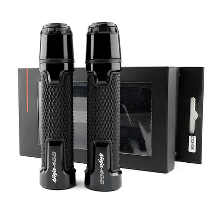 Kawasaki motorcycle silicone handlebar grips with diamond-pattern texture in multiple colours