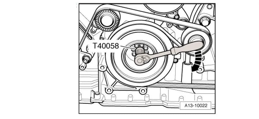 Aodi T40058 crankshaft rotating sleeve timing tool with guide pin adapter and orientation markings