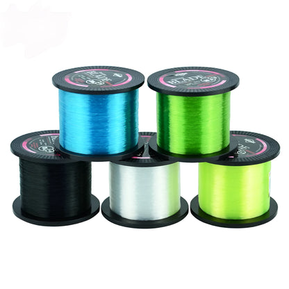 Seaknight1000 M nylon fishing line spool in available colours: black, blue, green, white, yellow.
