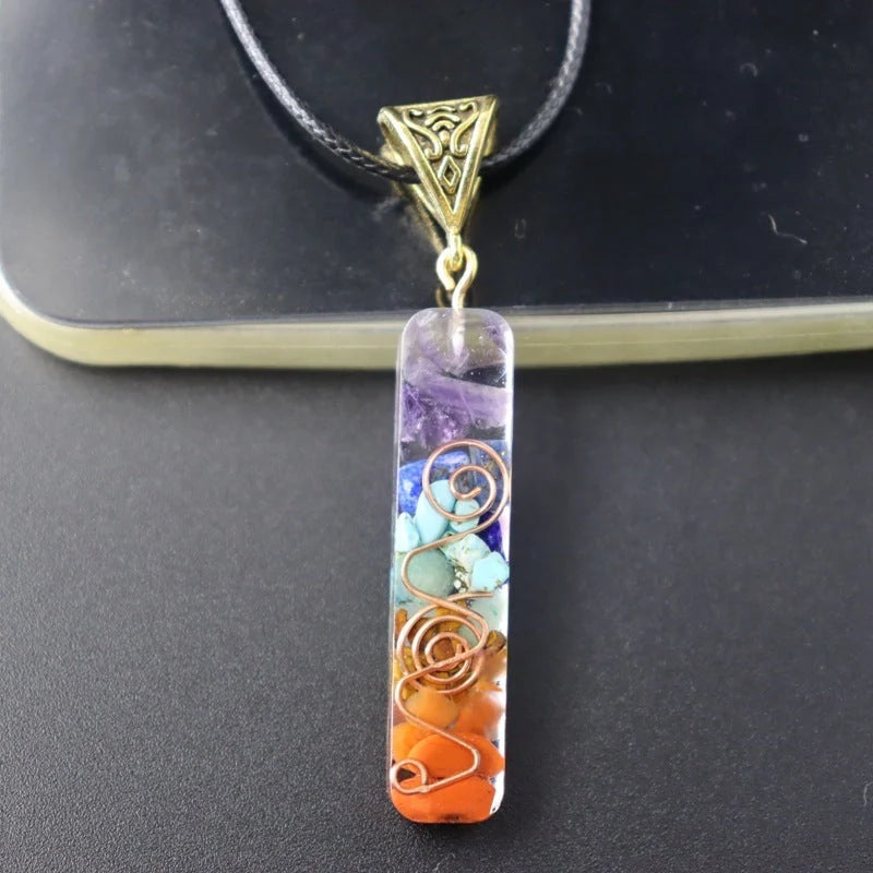 Captivating Healing Crystal Pendant with Natural Stones for Yoga, Meditation, and Spiritual Wellness
