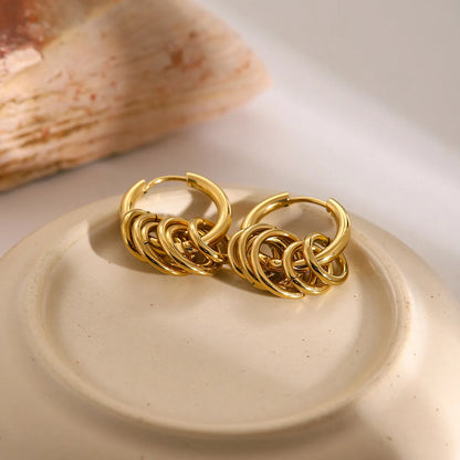 Stainless steel electroplated earrings with hypoallergenic construction for sensitive skin wearers