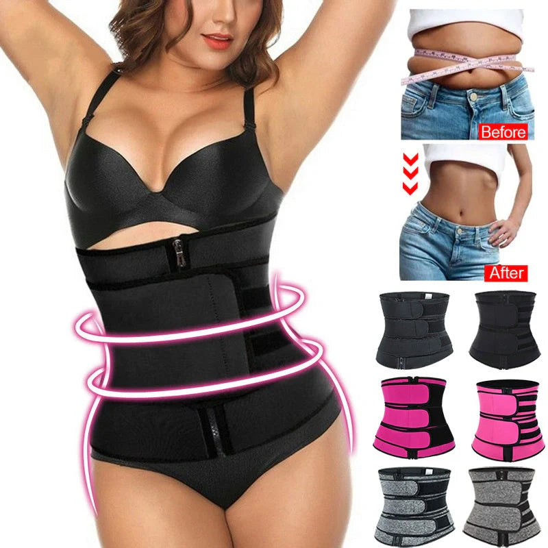 Women's adjustable waist trainer shapewear in multiple colors for slimming and workouts