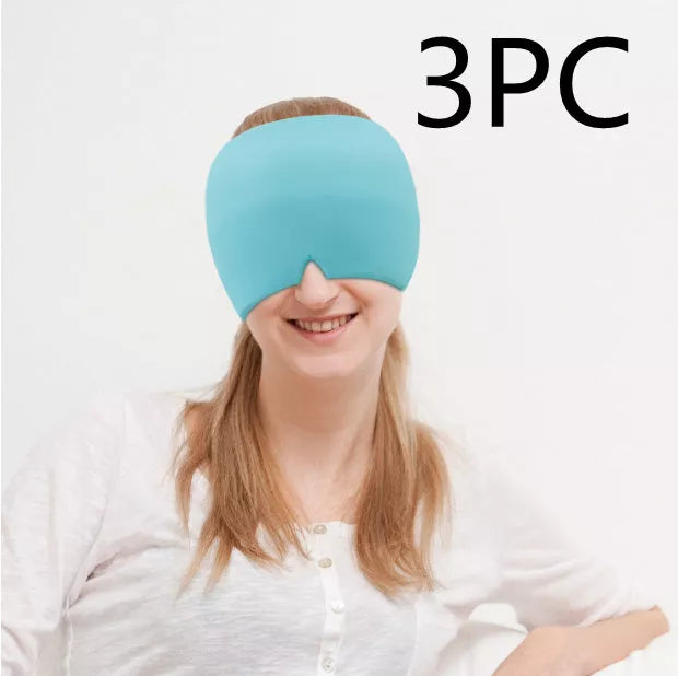 Gel Headband for headache relief in black, pink, sky blue, gray, and purple