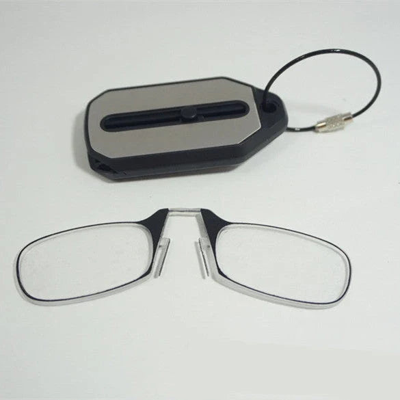 Sleek clip-on reading glasses with polycarbonate lenses for discreet and comfortable magnified vision