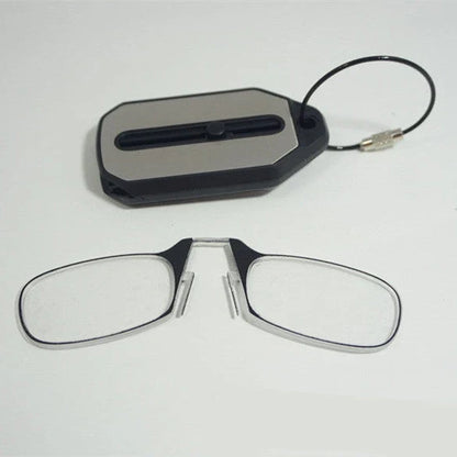 Sleek clip-on reading glasses with polycarbonate lenses for discreet and comfortable magnified vision
