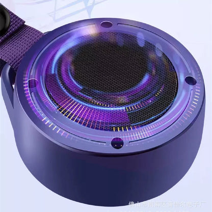 Portable Bluetooth speaker with colored lights and waterproof design