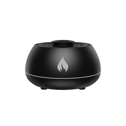 Aromatherapy diffuser with realistic flame-like lighting, color-changing mood lights, and essential oil diffusion capabilities