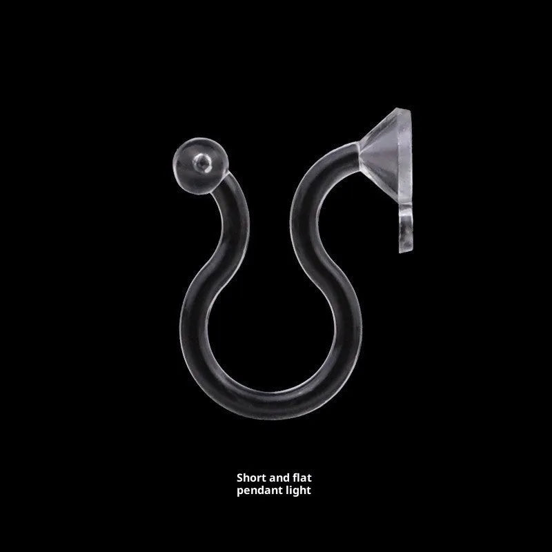 Transparent U-shaped plastic resin ear clip converter for stud earrings, unisex, single piece