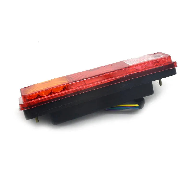 Black shell integrated electric tricycle taillight measuring 200mm by 70mm for 12V and 48-60V systems