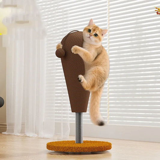 Large 40cm cat scratch board with hemp rope surface, cat grasping ball and tumbler toy attachments