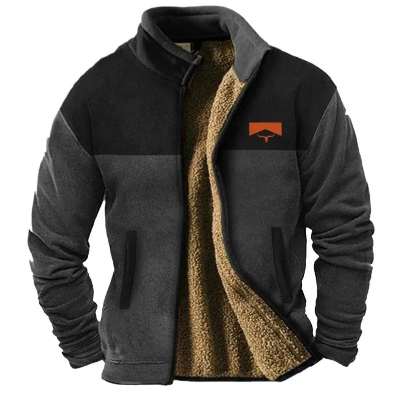 Men's padded coat in green or light brown, polyester fibre construction, sizes S to 5XL