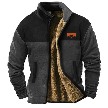 Men's padded coat in green or light brown, polyester fibre construction, sizes S to 5XL