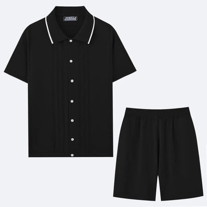 Women's khaki coloured short sleeve knit top and matching shorts, a Tencel viscose two-piece casual set.
