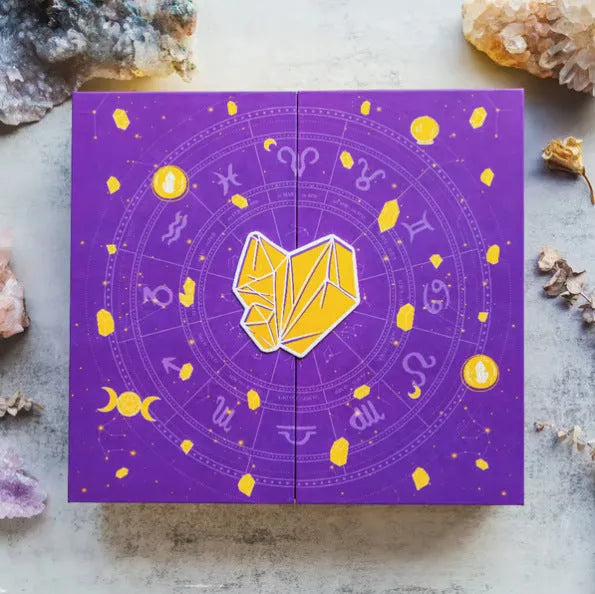 Paper Halloween countdown gift box with crystal-style design measuring 33.5cm wide