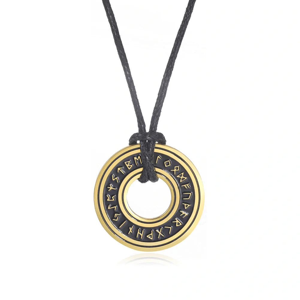 Stainless steel Norse rune necklaces with various Viking symbols and designs