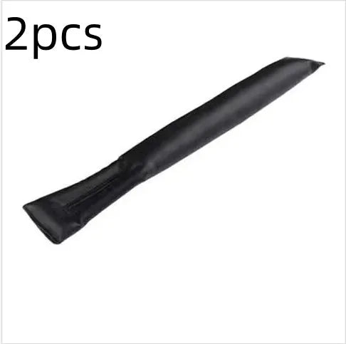 PU leather car seat gap strip in black colour showing adhesive backing and flexible construction