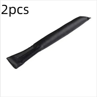 PU leather car seat gap strip in black colour showing adhesive backing and flexible construction