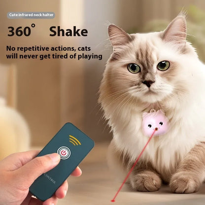 Rechargeable remote control cat halter collar with infrared toy and adjustable strap