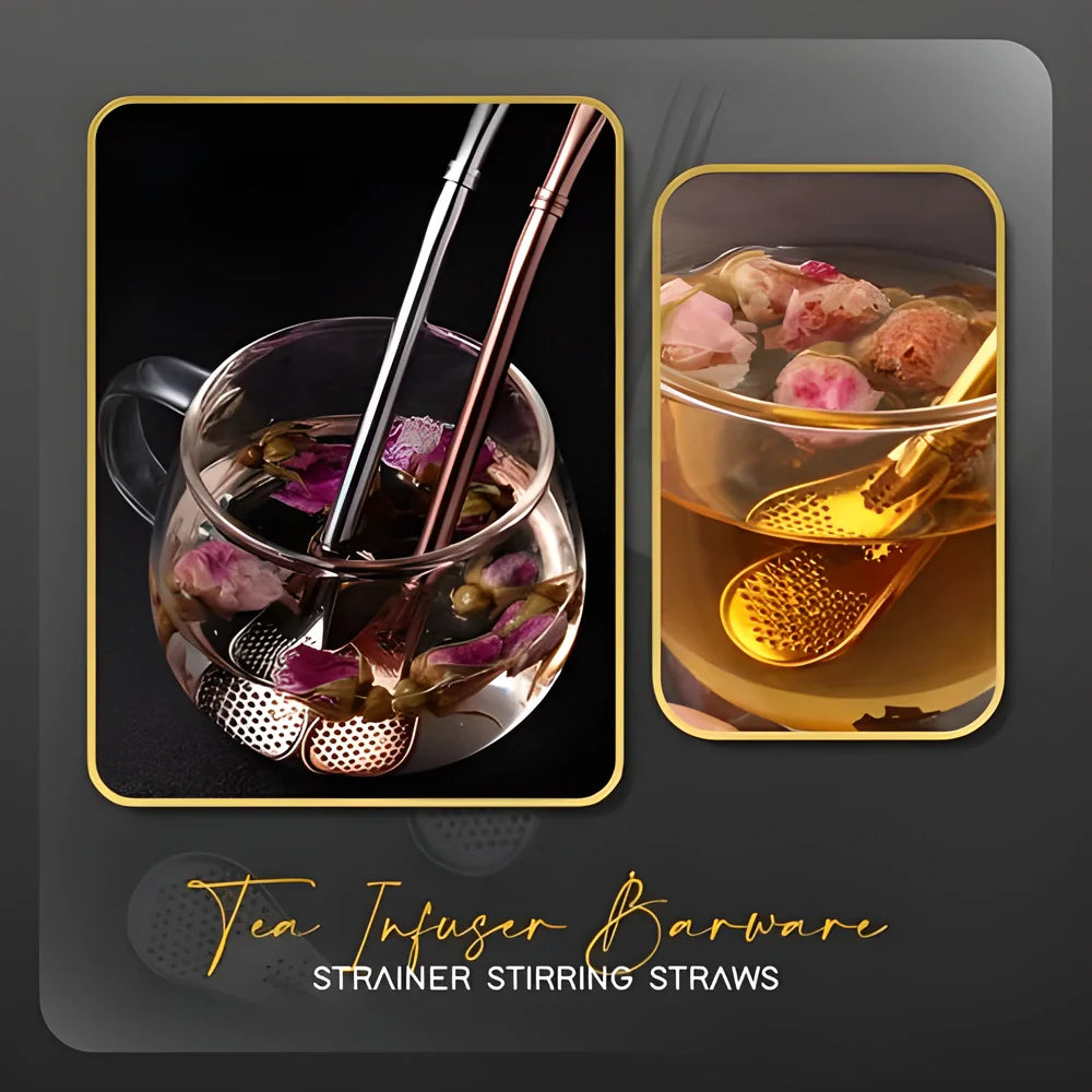 Premium Stainless Steel 2-in-1 Spoon Straw - Reusable, Eco-Friendly Beverage Accessory