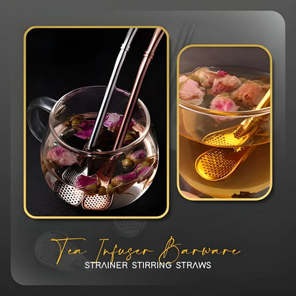 Premium Stainless Steel 2-in-1 Spoon Straw - Reusable, Eco-Friendly Beverage Accessory